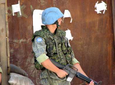A picture of a UN Soldier